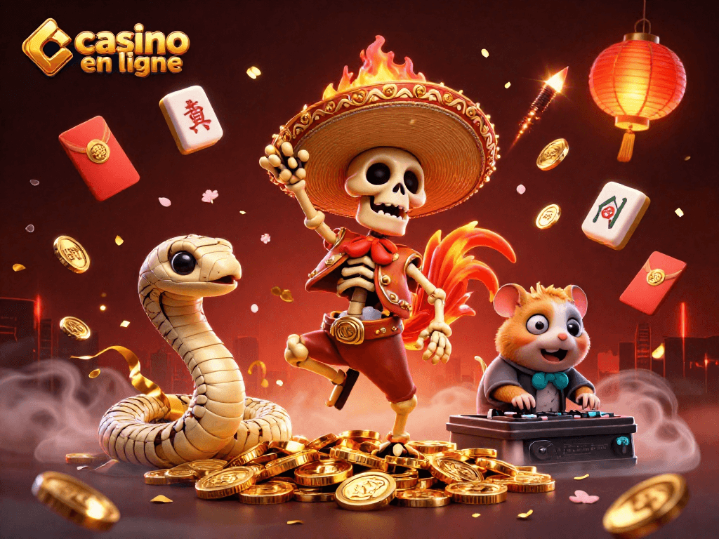 Faites le plein d'excitation avec le casino en ligne, animé par une danseuse de squelette rooster et un DJ hamster.